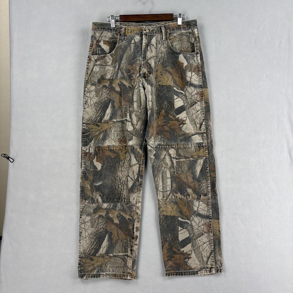 Wrangler Jeans Mens 35x28 Camo Denim Relaxed Fit Hunting Rugged Workwear